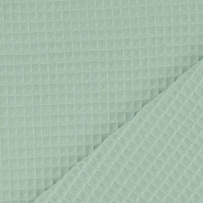 Tissu nid d'abeille gaufré, menthe