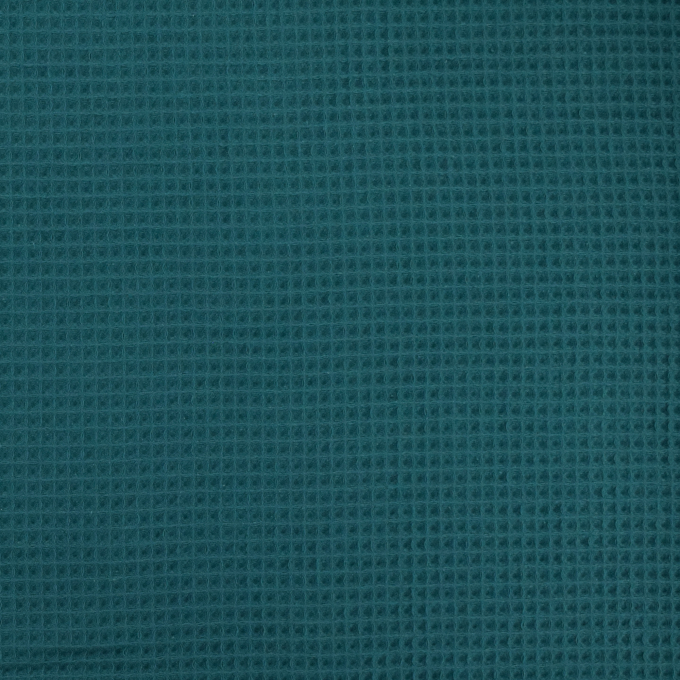 Tissu nid d'abeille gaufré, bleu pétrole