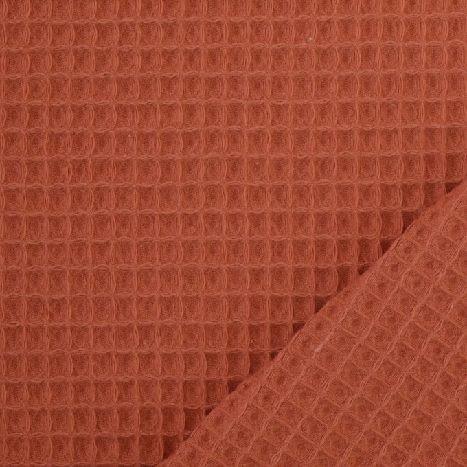 Tissu nid d'abeille gaufré, terracotta