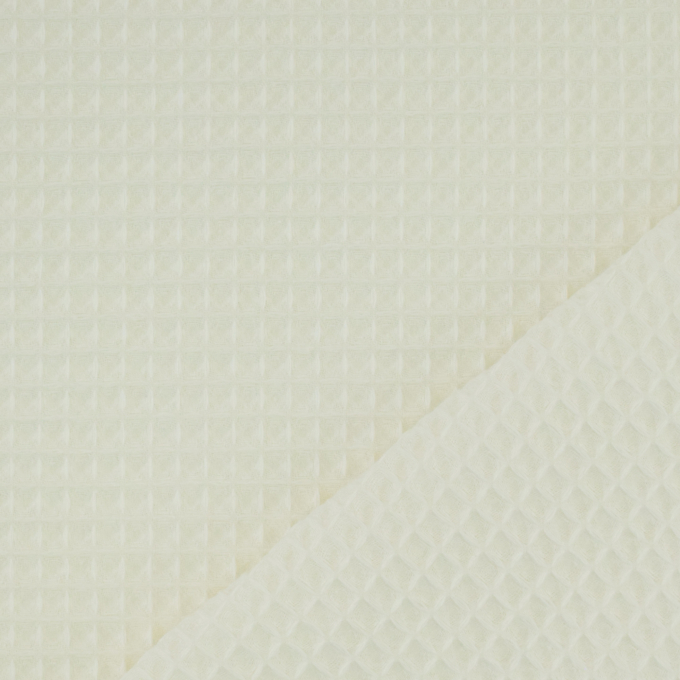 Tissu nid d'abeille gaufré, blanc cassé