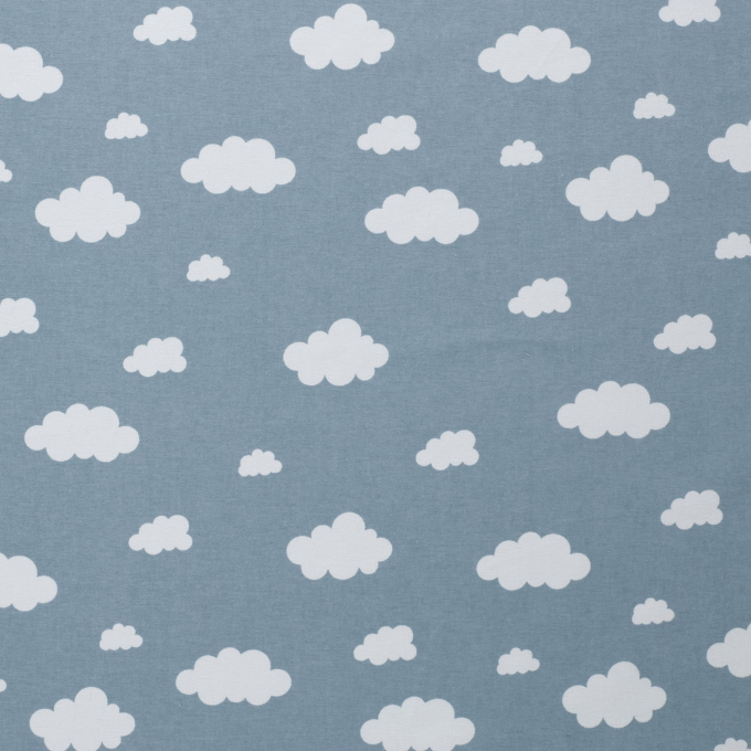 Baumwollflanell Clouds, blau