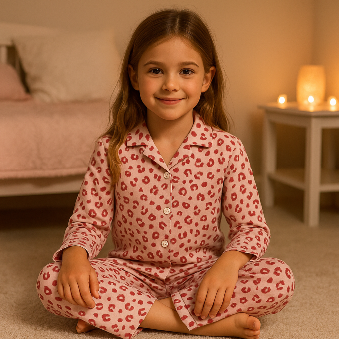 Baumwollflanell Leo Spots, rosa