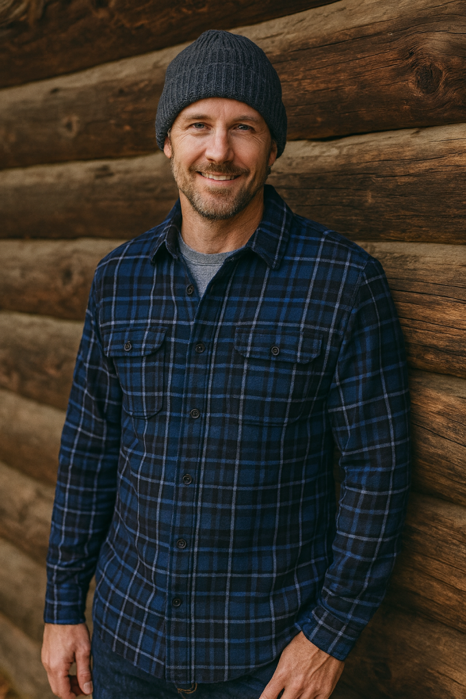 Baumwollflanell Ole, dunkelblau