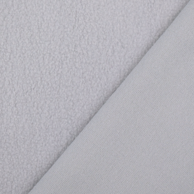 Tissu polaire de coton uni, gris argent
