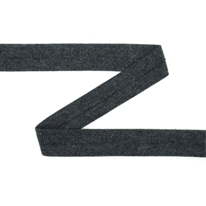 Baumwolljersey - Einfassband quer, dunkelgrau