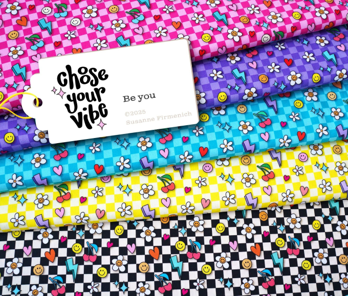 Katoenjersey Albstoffe Hamburger Liebe Choose your Vibe Be You, zwart