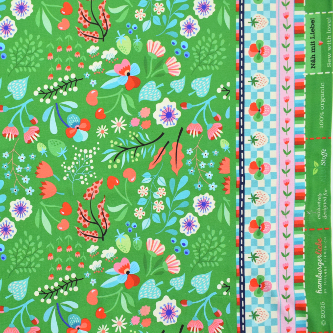 Katoenjersey Albstoffe Hamburger Liebe Picknick In the Park, groen