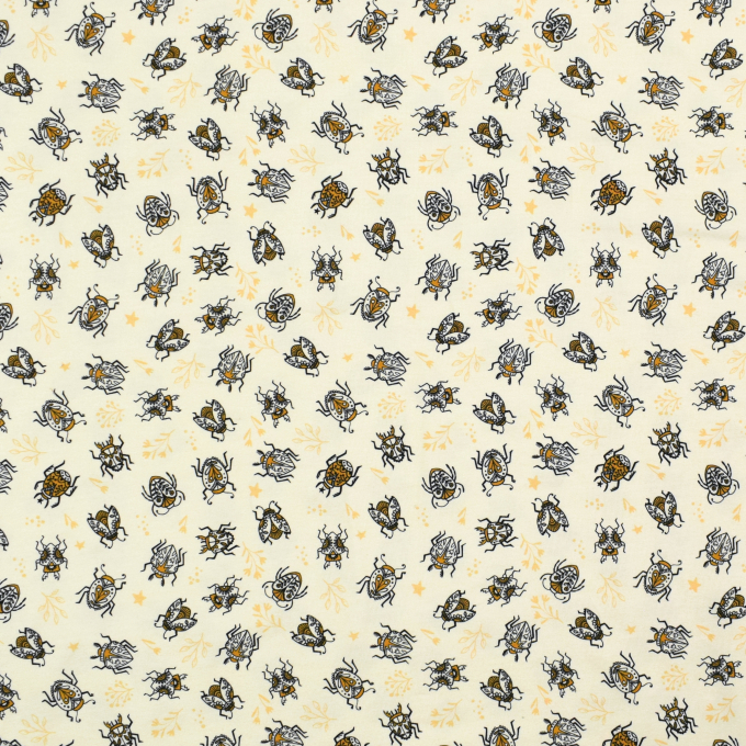 Tissu jersey coton bio Albstoffe Hamburger Liebe Beetles & Bugs Tickle, blanc vanille
