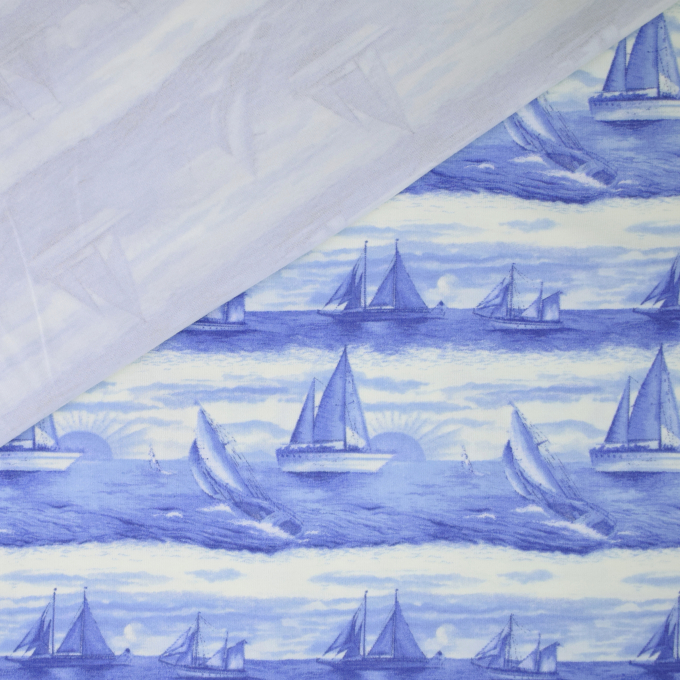 Jersey en coton on the sea, bleu