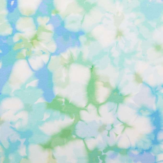 Tissu jersey de coton batik, bleu