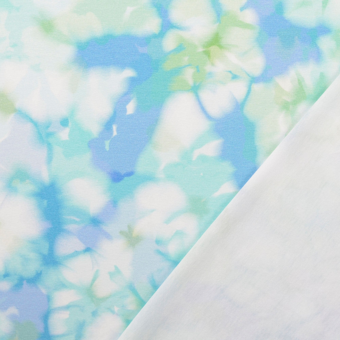 Tissu jersey de coton batik, bleu