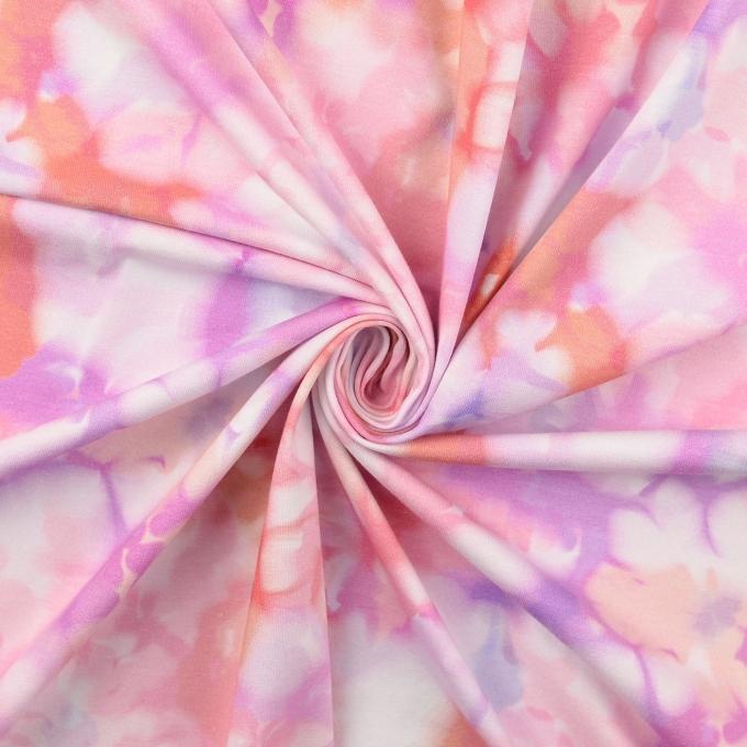 Tissu jersey de coton batik, rose fuchsia