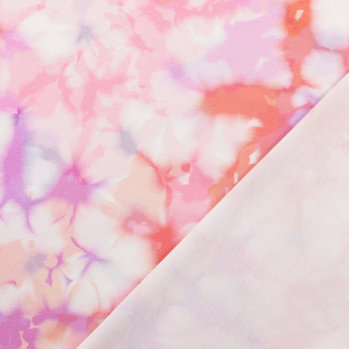 Tissu jersey de coton batik, rose fuchsia