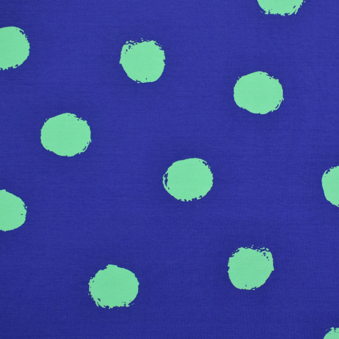 Tissu jersey de coton à pois Big Dots, pourpre bleu