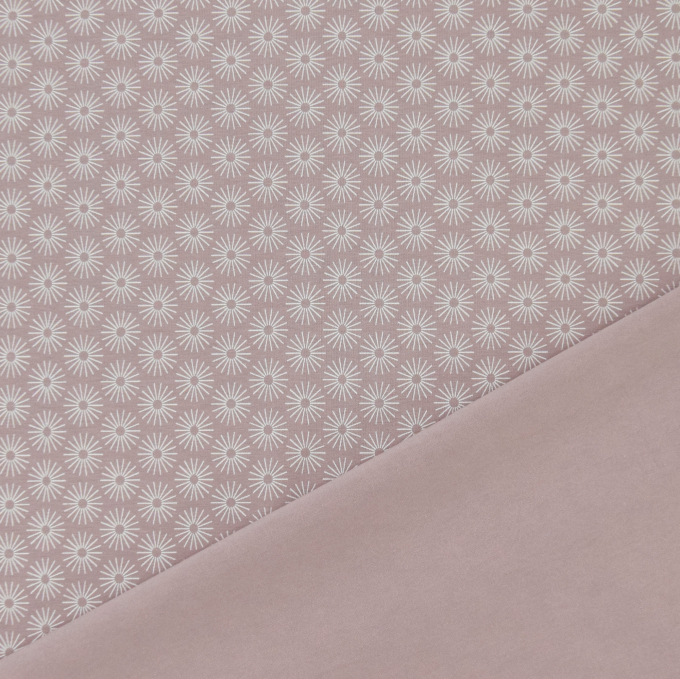 Tissu jersey de coton fleurs parapluies, lilas pâle