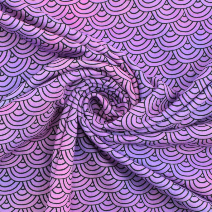 Katoenjersey Circles, roze