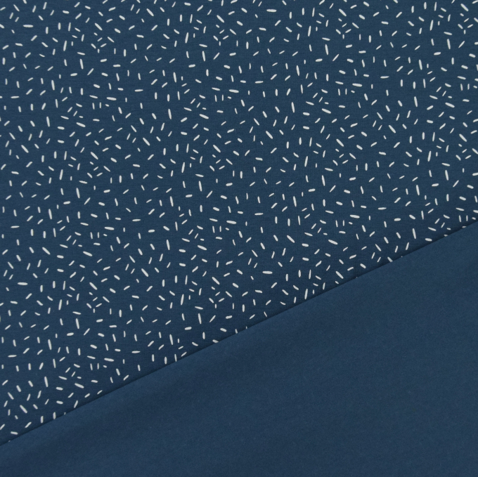 Katoenjersey confetti, blauw