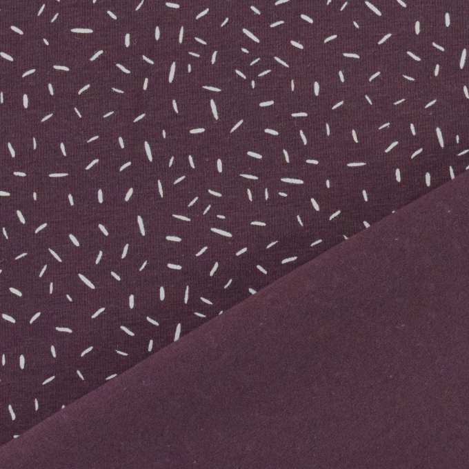 Katoenjersey confetti, donkermauve