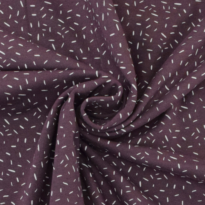 Katoenjersey confetti, donkermauve