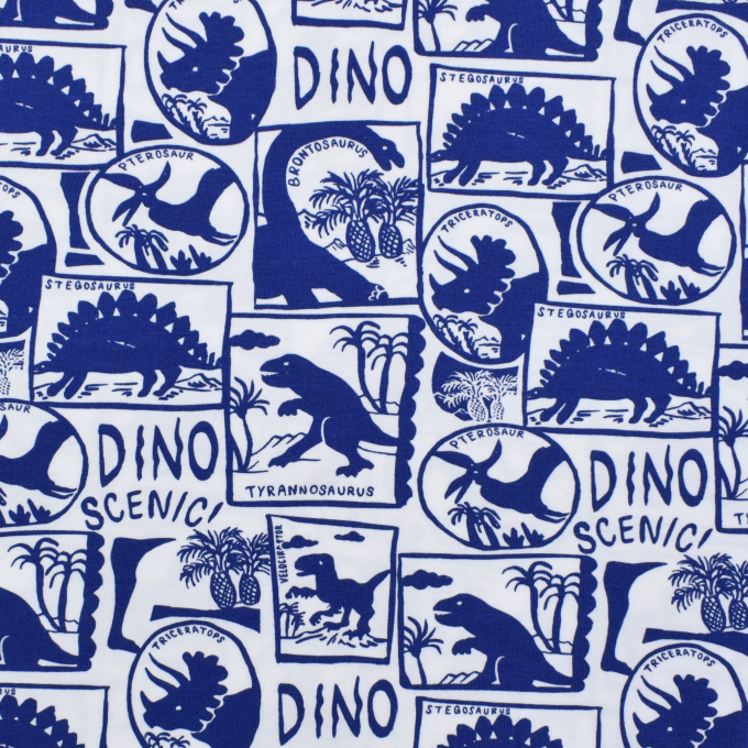 Katoenjersey Dino Scenic, donkerblauw