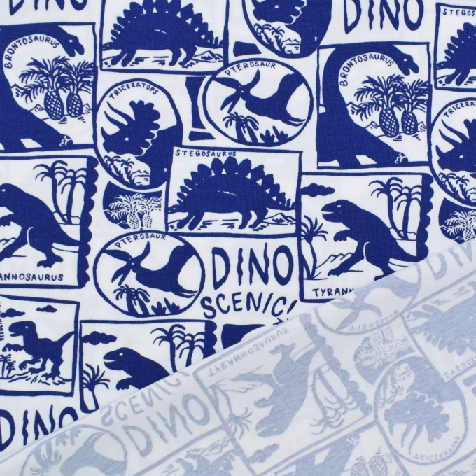 Katoenjersey Dino Scenic, donkerblauw