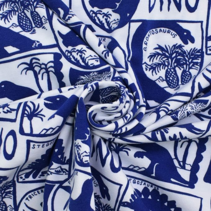 Katoenjersey Dino Scenic, donkerblauw