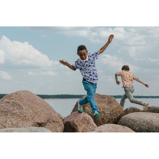 Katoenjersey Dino Scenic, donkerblauw