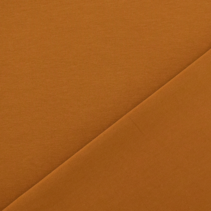 Tissu jersey de coton uni Emma, cognac