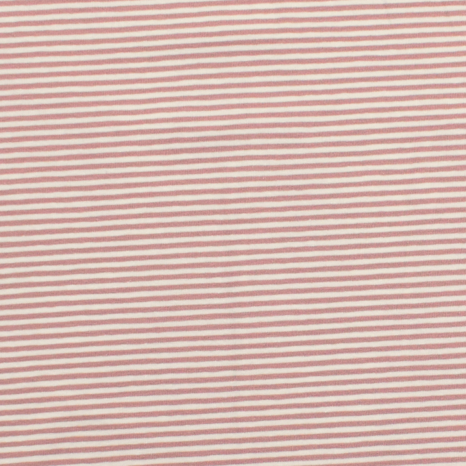 Tissu jersey de coton à rayures Emma, vieux rose