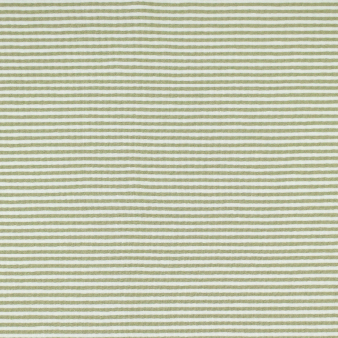 Tissu jersey de coton à rayures Emma, vert olive clair