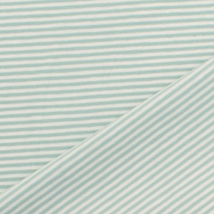 Tissu jersey de coton à rayures Emma, bleu pastel