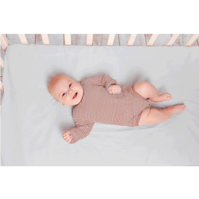Tissu jersey de coton à rayures Emma, rouille