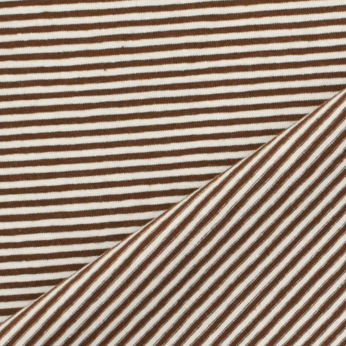 Tissu jersey de coton à rayures Emma, terracotta