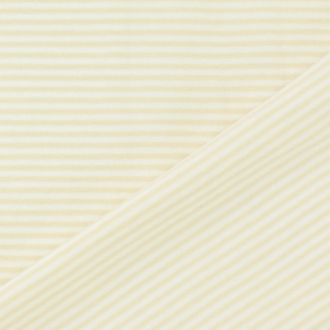 Tissu jersey de coton à rayures Emma, blanc cassé