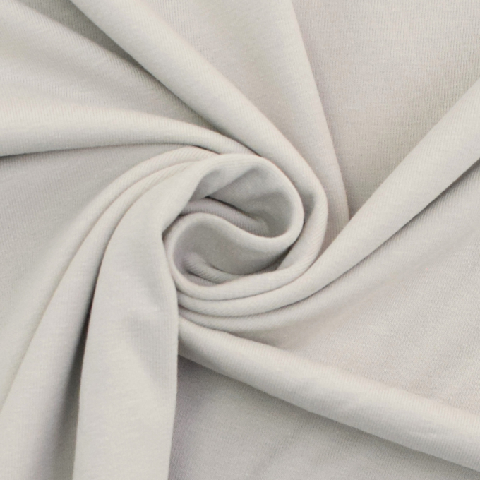 Tissu jersey de coton uni Emma, gris clair