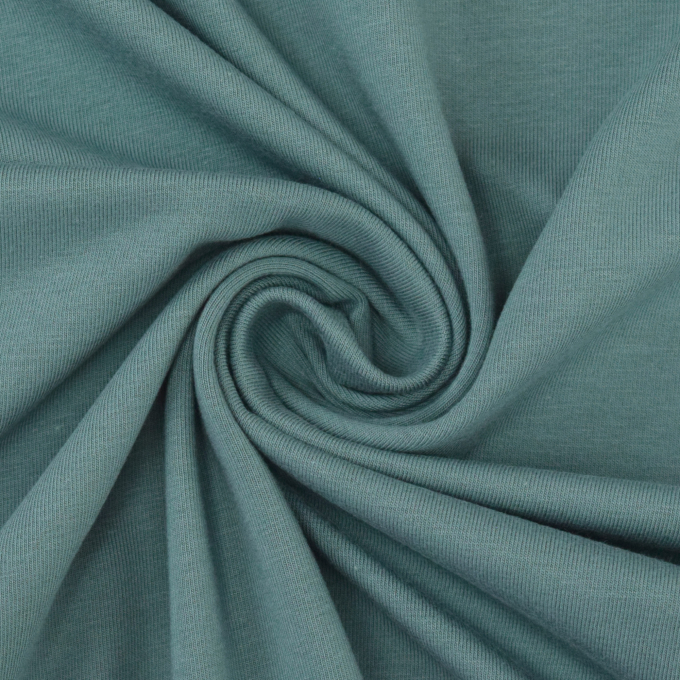 Tissu jersey de coton uni Emma, bleu denim