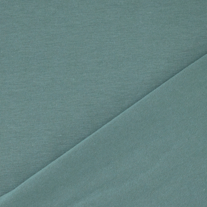 Tissu jersey de coton uni Emma, bleu denim