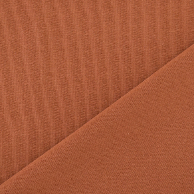 Tissu jersey de coton uni Emma, rouille