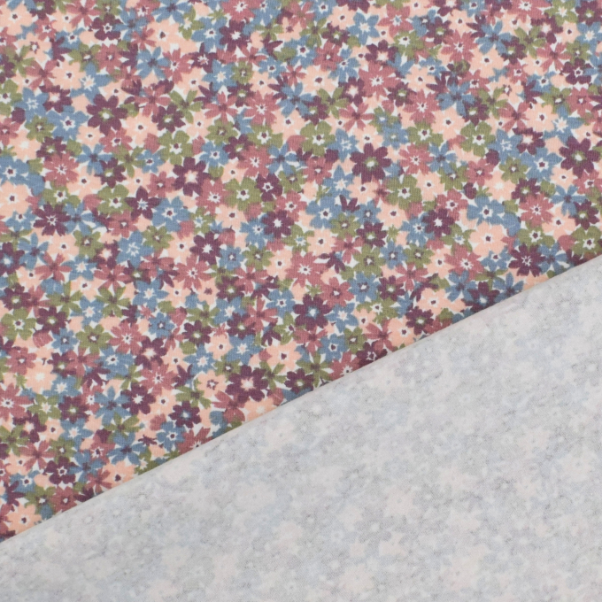 Katoenjersey Flower Confetti, mauve