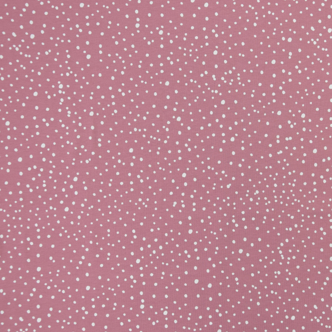 Katoenjersey flying dots, oudroze