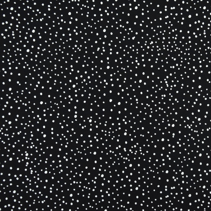 Tissu jersey de coton à pois flying dots, noir