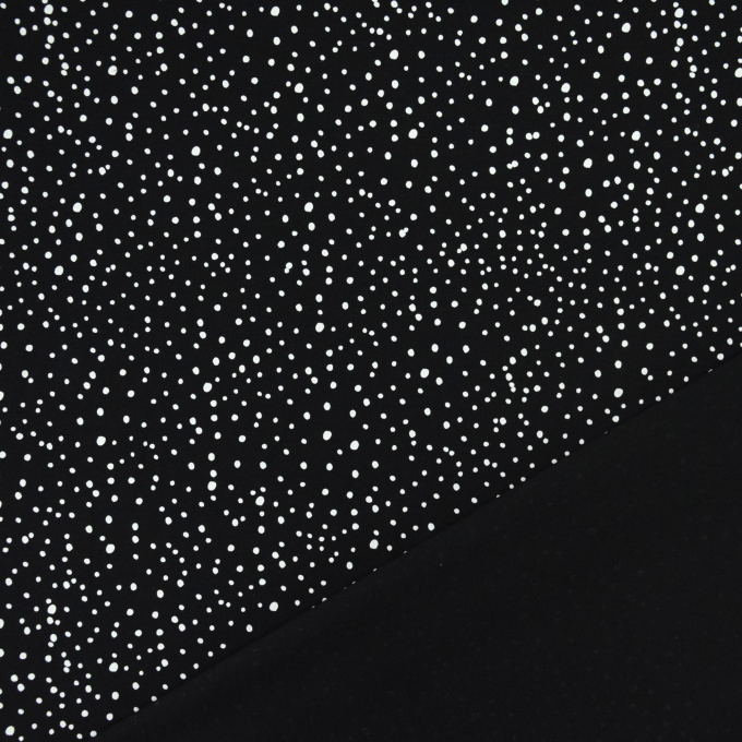Tissu jersey de coton à pois flying dots, noir