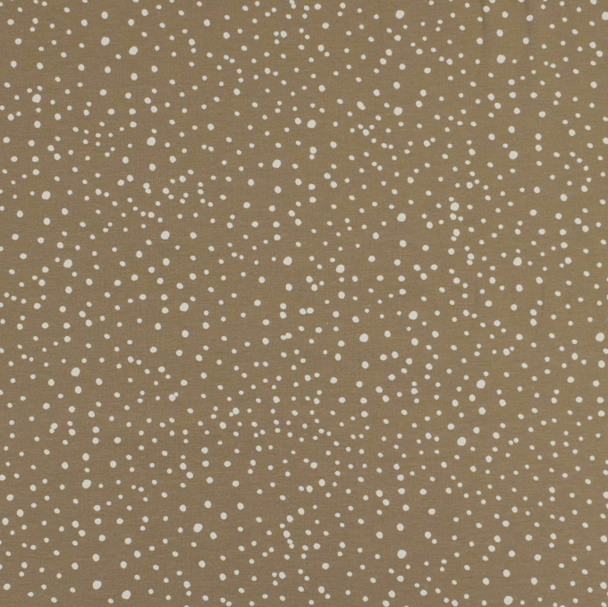Katoenjersey flying dots, taupe