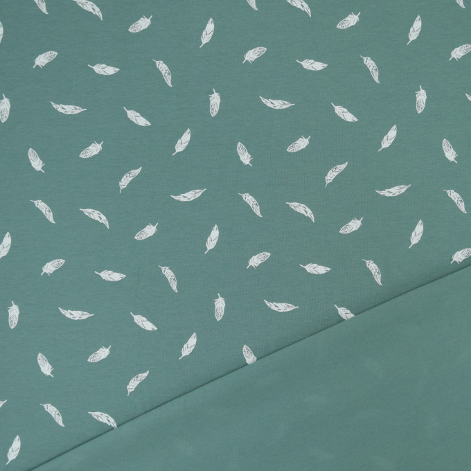 Katoenjersey flying feather, oudmintgroen