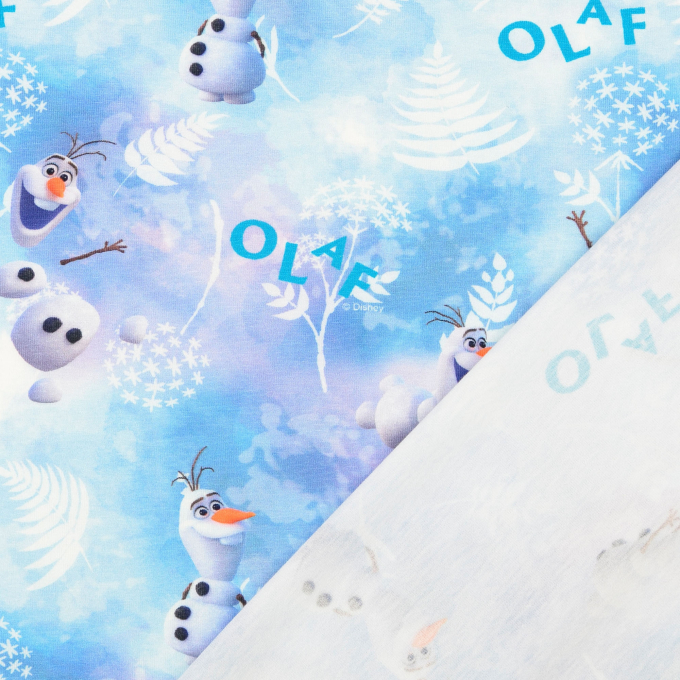Katoenjersey Frozen 2 Olaf, lichtblauw