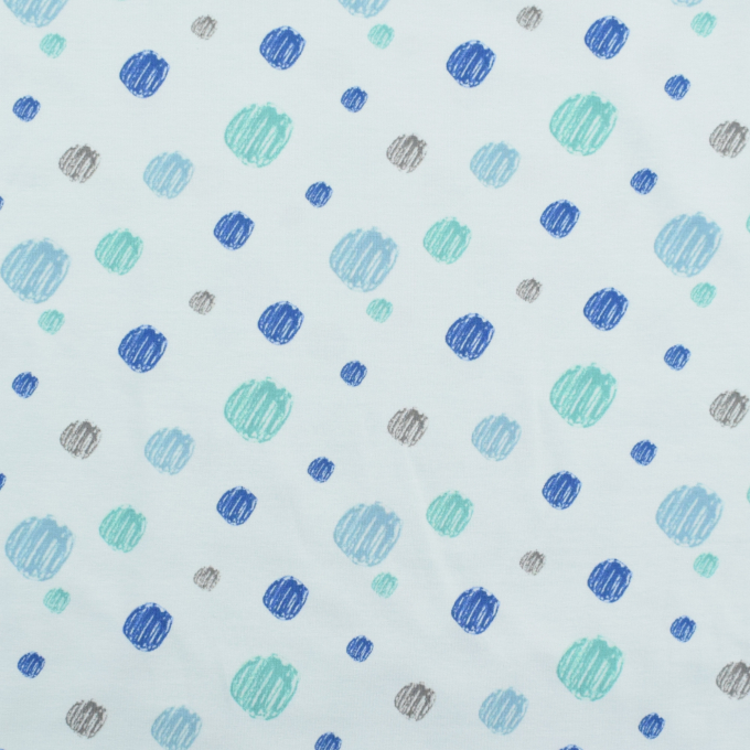 Baumwolljersey gemalte Punkte, pastellblau