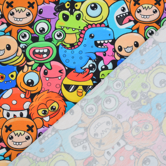 Baumwolljersey Happy Animals, multicolor