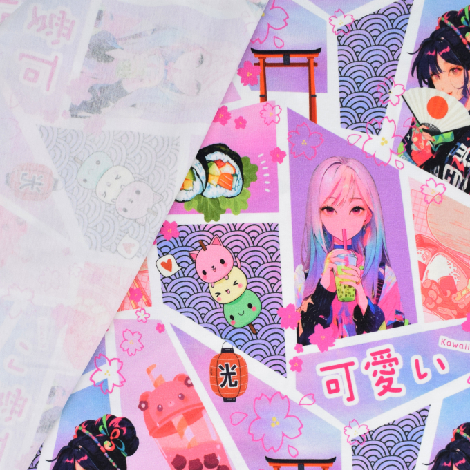 Cotton Jersey Kawaii, pink