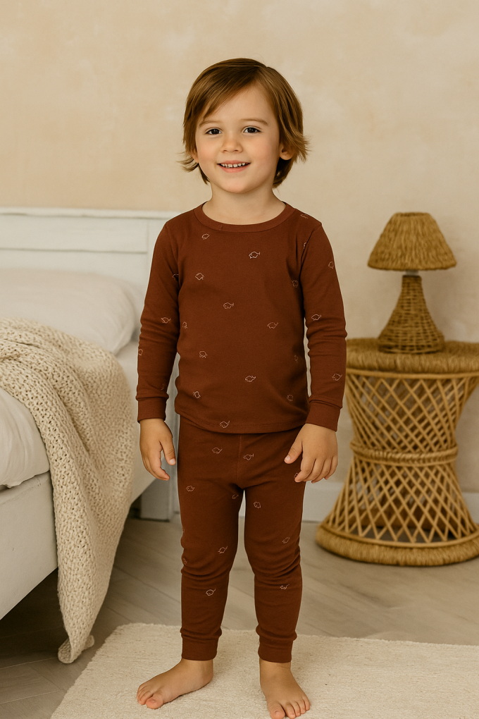 Baumwolljersey Kleine Elefanten, braun
