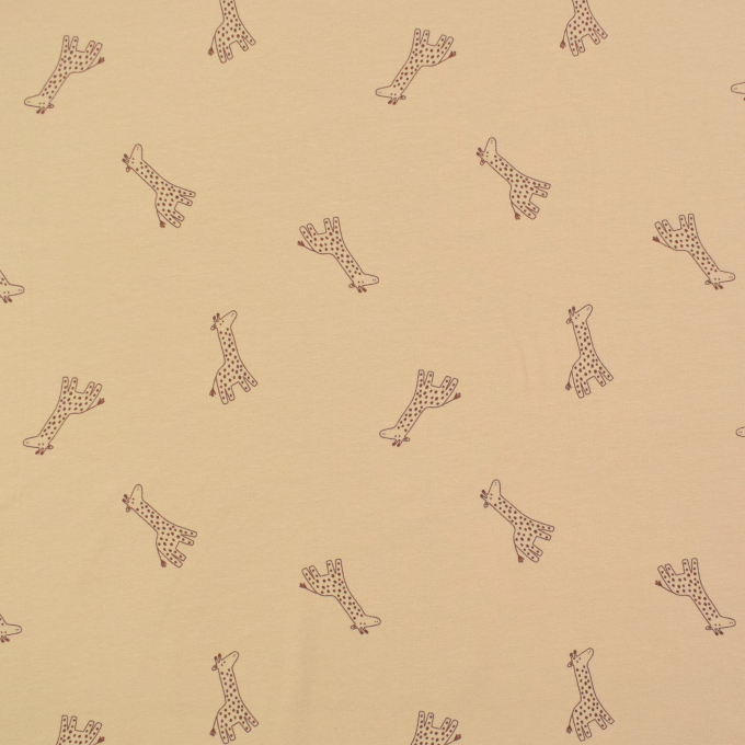 Baumwolljersey Kleine Giraffe, beige